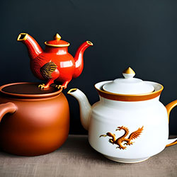 陶瓷龍鳳茶壺